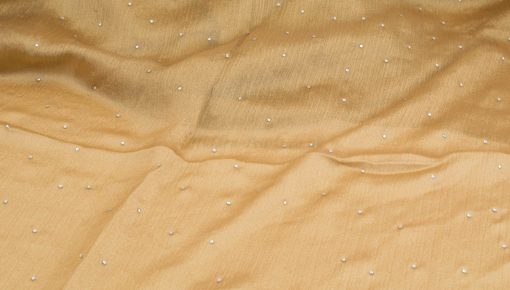 Deluxe Diamante Silk Hijab - Deep Gold 3 - Hidden Pearls