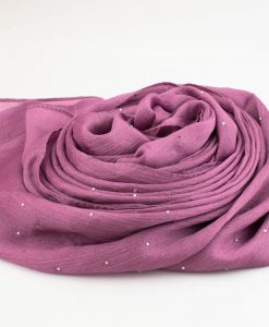 Deluxe Diamante Silk Hijab - Orchid 2- Hidden Pearls