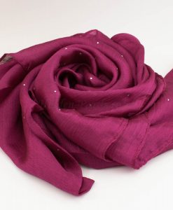 Diamante Silk Hijab - Fuschia - Hidden Pearls