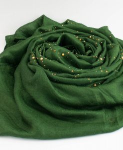 Deluxe Pearl & Gems Wedding Hijab - Emerald 2 - Hidden Pearls