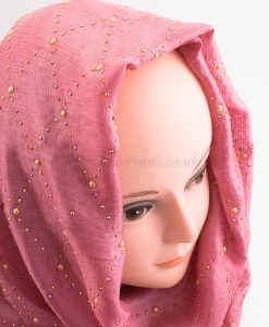 Deluxe Pearl & Gems Wedding Hijab - Rose - Hidden Pearls