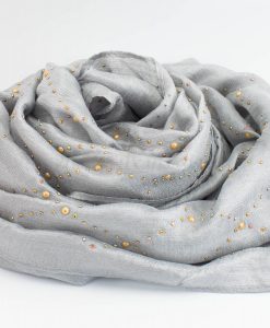 Deluxe Pearl & Gems Wedding Hijab - Silver 2 - Hidden Pearls