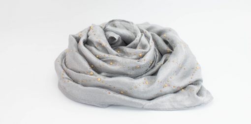 Deluxe Pearl & Gems Wedding Hijab - Silver 2 - Hidden Pearls