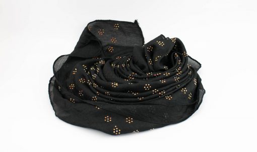Deluxe Scattered Bliss Wedding Hijab - Black 3 - Hidden Pearls