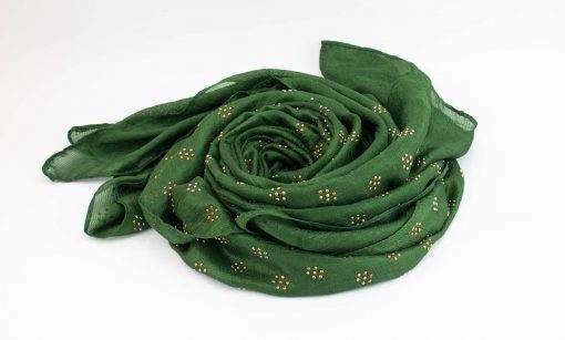 Deluxe Scattered Bliss Wedding Hijab - Emerald 2 - Hidden Pearls