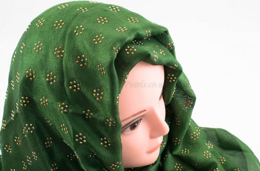 Deluxe Scattered Bliss Wedding Hijab - Emerald - Hidden Pearls