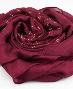 Deluxe Scattered Bliss Wedding Hijab - Garnet - Hidden Pearls