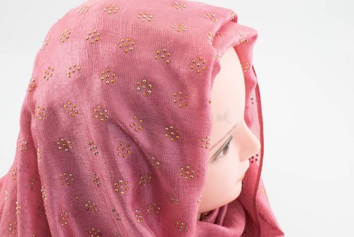 Deluxe Scattered Bliss Wedding Hijab - Rose - Hidden Pearls