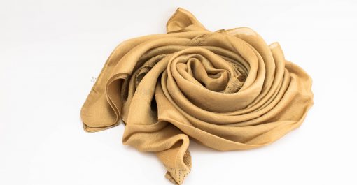 Deluxe Silk Gem Border Hijab - Deep Gold - Hidden Pearls