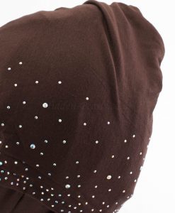Diamante Jersey Hijab - Chocolate back - Hidden Pearls