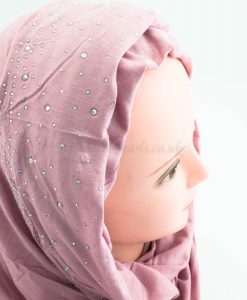 Diamante Jersey Hijab - Dusky Pink 2 - Hidden Pearls