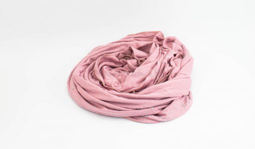 Diamante Jersey Hijab - Dusky Pink - Hidden Pearls