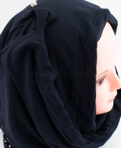 Diamante Jersey Hijab - Midnight Blue - Hidden Pearls