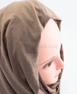 Diamante Jersey Hijab - Mocha 2 - Hidden Pearls