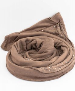 Diamante Jersey Hijab - Mocha - Hidden Pearls