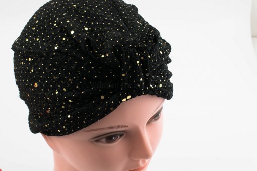Glitter Turban - Black - Hidden Pearls