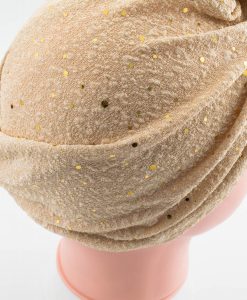 Glitter Turban - Champagne Back - Hidden Pearls