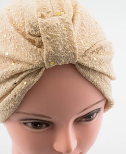 Glitter Turban - Champagne- Hidden Pearls