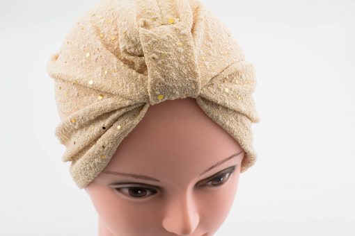 Glitter Turban - Champagne- Hidden Pearls