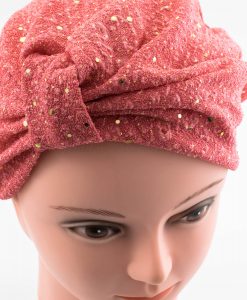 Glitter Turban - Deep Blush - Hidden Pearls