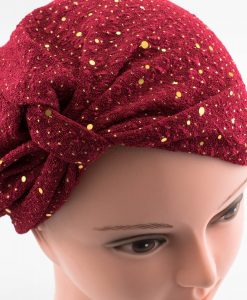 Glitter Turban - Deep Red - Hidden Pearls