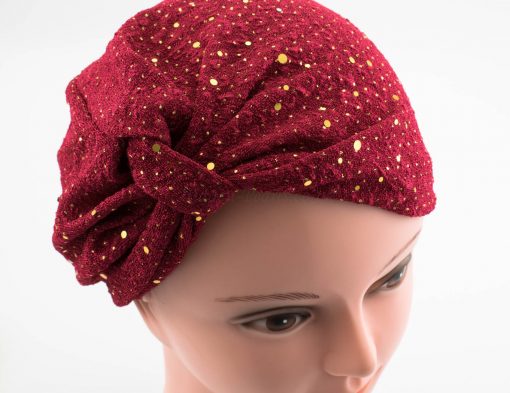 Glitter Turban - Deep Red - Hidden Pearls