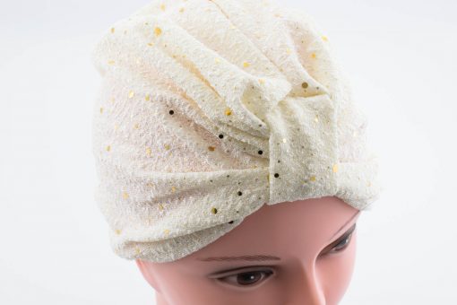 Glitter Turban - Ivory - Hidden Pearls