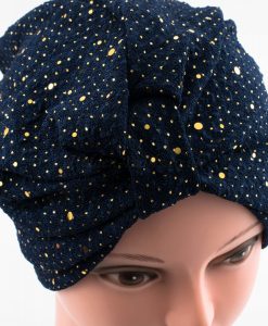 Glitter Turban - Midnight Blue 2 - Hidden Pearls