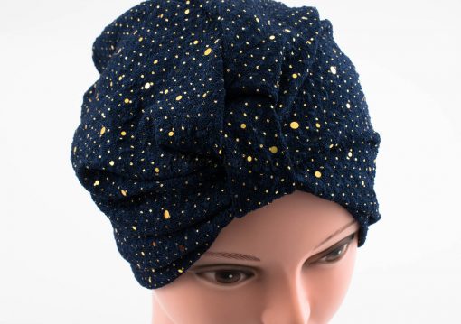 Glitter Turban - Midnight Blue 2 - Hidden Pearls