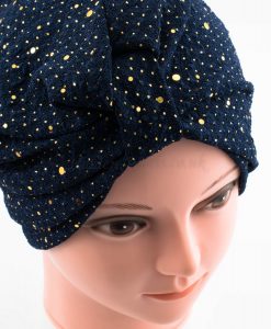 Glitter Turban - Midnight Blue - Hidden Pearls