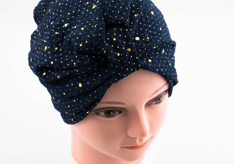 Glitter Turban - Midnight Blue - Hidden Pearls