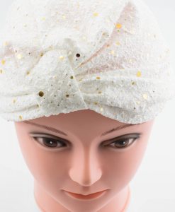 Glitter Turban - White - Hidden Pearls