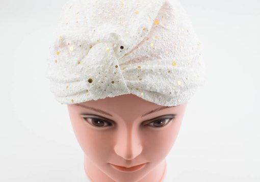 Glitter Turban - White - Hidden Pearls