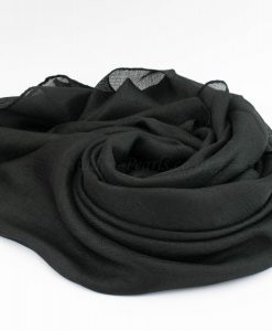 Shimmer Silk Hijab - Black 2- Hidden Pearls