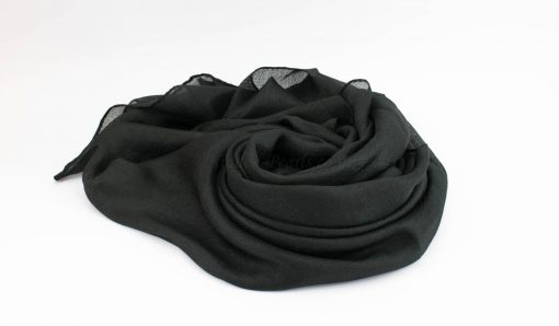 Shimmer Silk Hijab - Black 2- Hidden Pearls