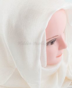 Shimmer Silk Hijab - Ivory- Hidden Pearls.NEF