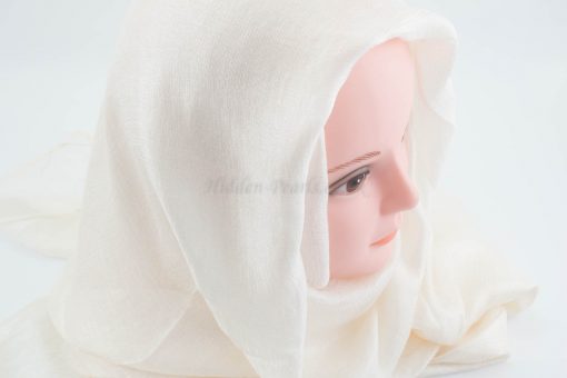 Shimmer Silk Hijab - Ivory- Hidden Pearls.NEF