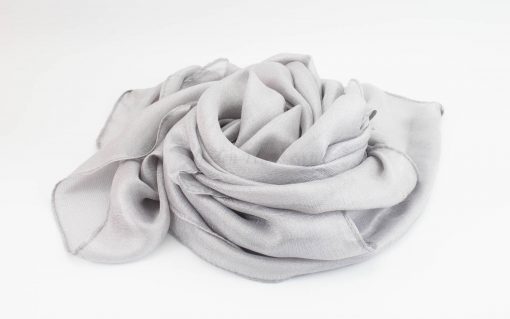 Shimmer Silk Hijab - Silver 2 - Hidden Pearls