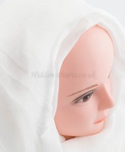 Shimmer Silk Hijab - White - Hidden Pearls.NEF