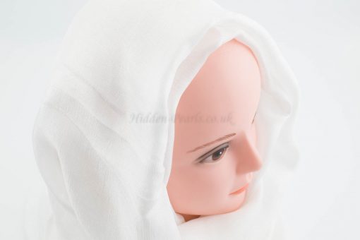 Shimmer Silk Hijab - White - Hidden Pearls.NEF