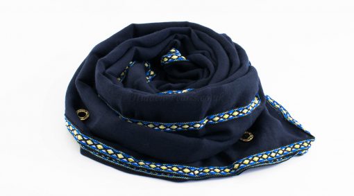 Aztec Ring Hijab Navy Blue