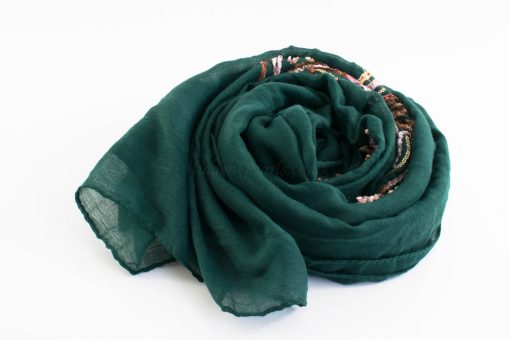 Picasso Velvet Hijab Forest Green 2