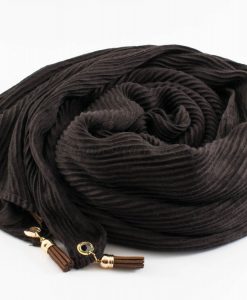 Leather Tassel Hijab Chocolate