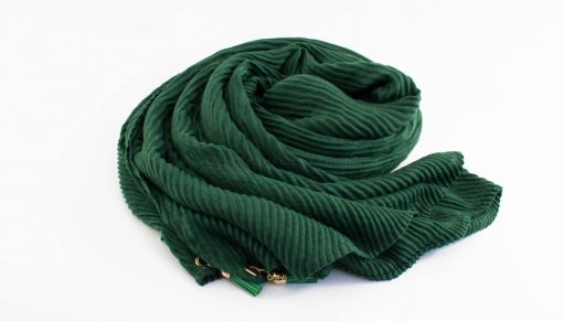 Leather Tassel Hijab Forest Green 1