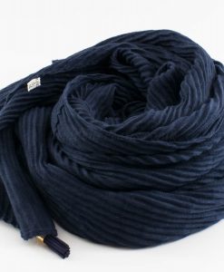 Leather Tassel Hijab Midnight Blue