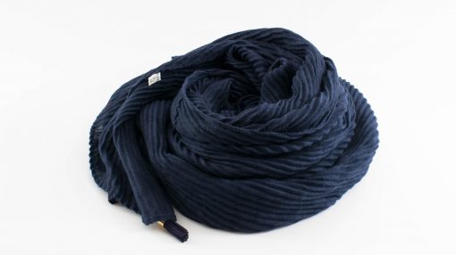 Leather Tassel Hijab Midnight Blue