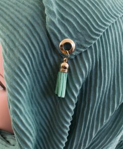 Leather Tassel Hijab Mint 3