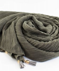 Leather Tassel Hijab Olive