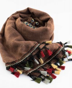 Moroccan Border Hijab Brown 1