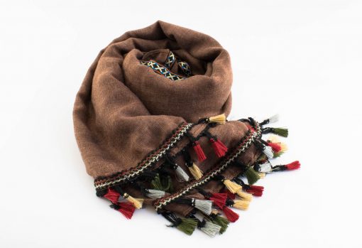 Moroccan Border Hijab Brown 1